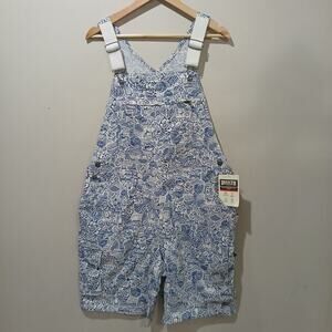 DULUTH TRADING Heirloom Gardening Short Overalls Large NWT Farm Toile